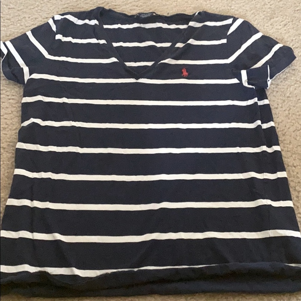 Ralph Lauren Sport Navy and White Striped TShirt